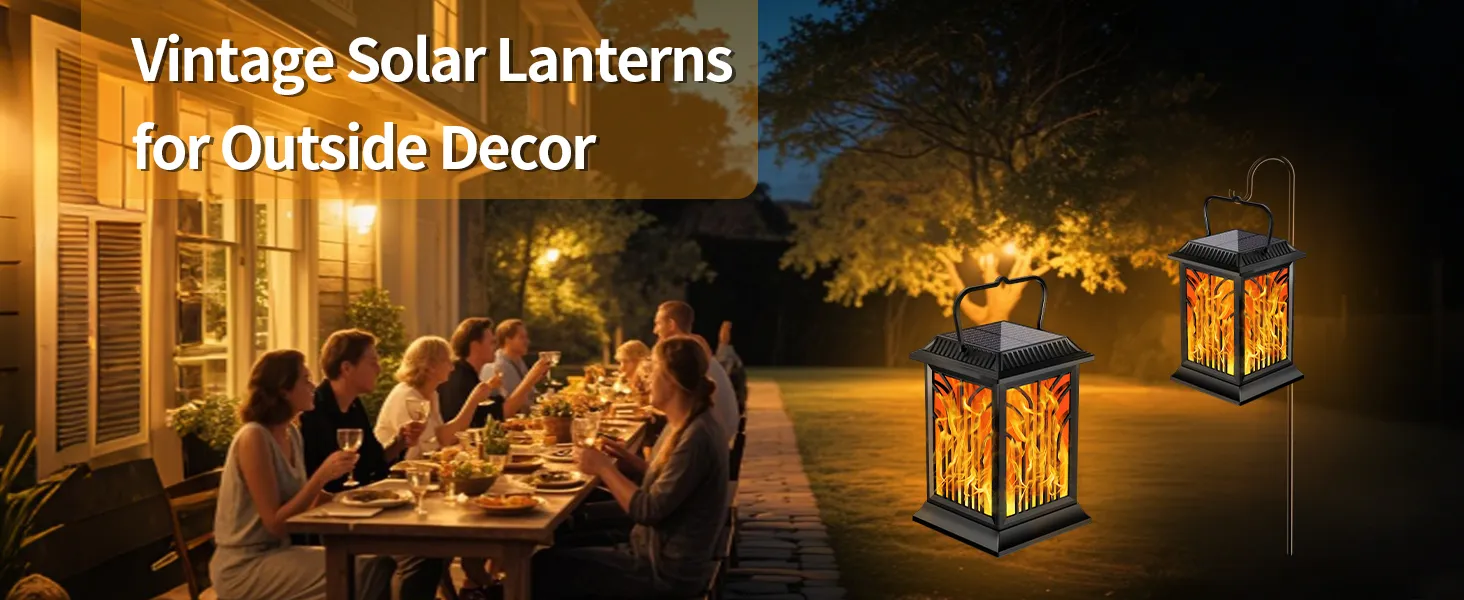 Linear Hollowed-out Solar Palace Lantern