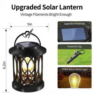 Arc-shaped Hollow-out With Bulb Solar Palace Light