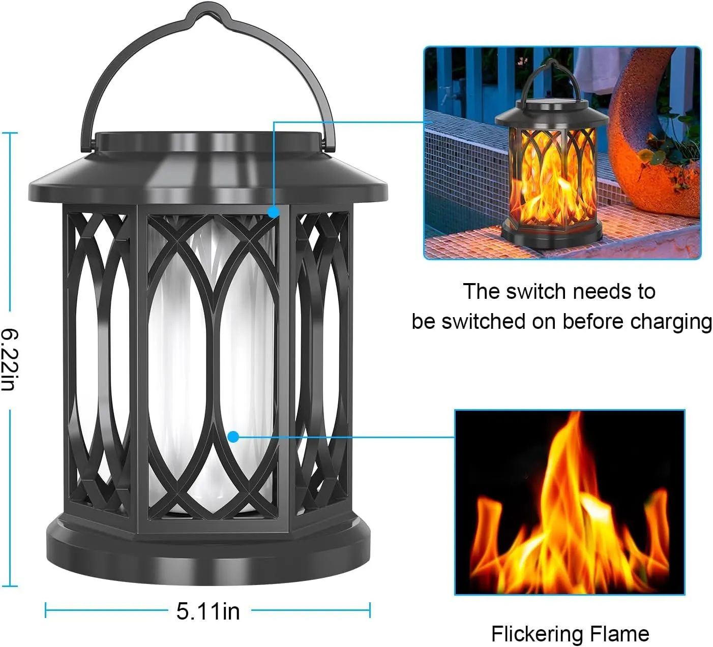Classic Arc-shaped Hollow-out Design Solar Palace Light