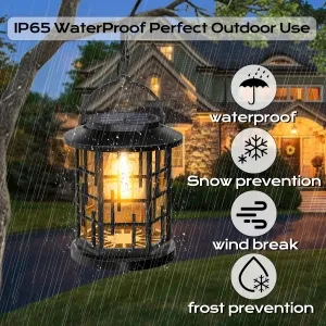 Black Vertical Stripes With Bulb Solar Palace Light