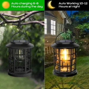 Black Vertical Stripes With Bulb Solar Palace Light