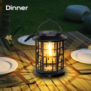 Black Vertical Stripes With Bulb Solar Palace Light