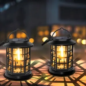 Black Vertical Stripes With Bulb Solar Palace Light
