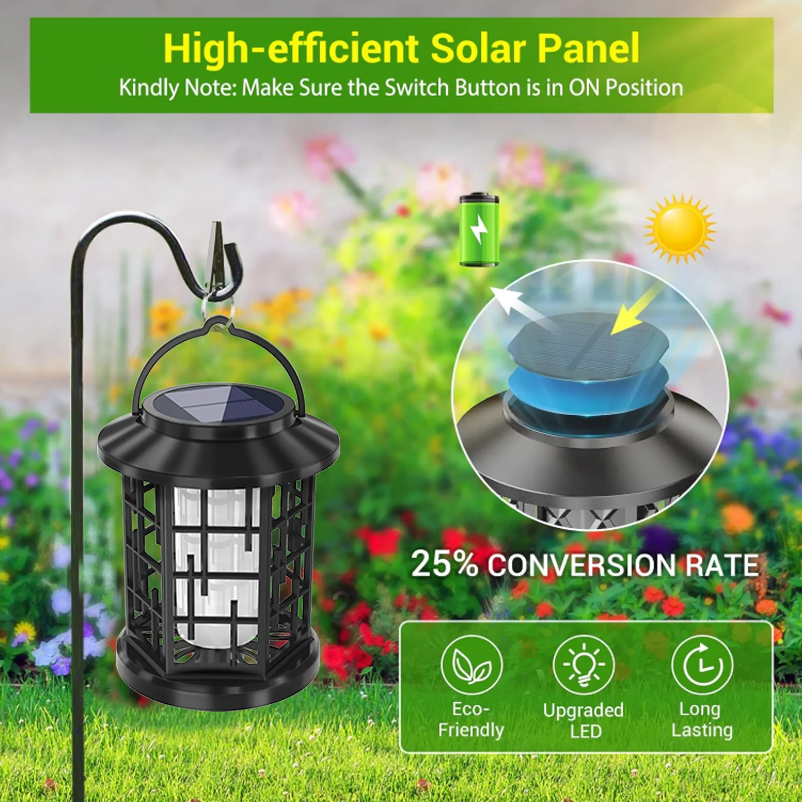 Classic Black Vertical Stripes Design Solar Palace Light
