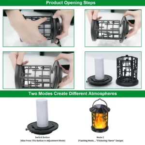 Classic Black Vertical Stripes Design Solar Palace Light