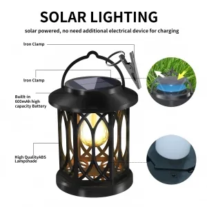 Arc-shaped Hollow-out With Bulb Solar Palace Light