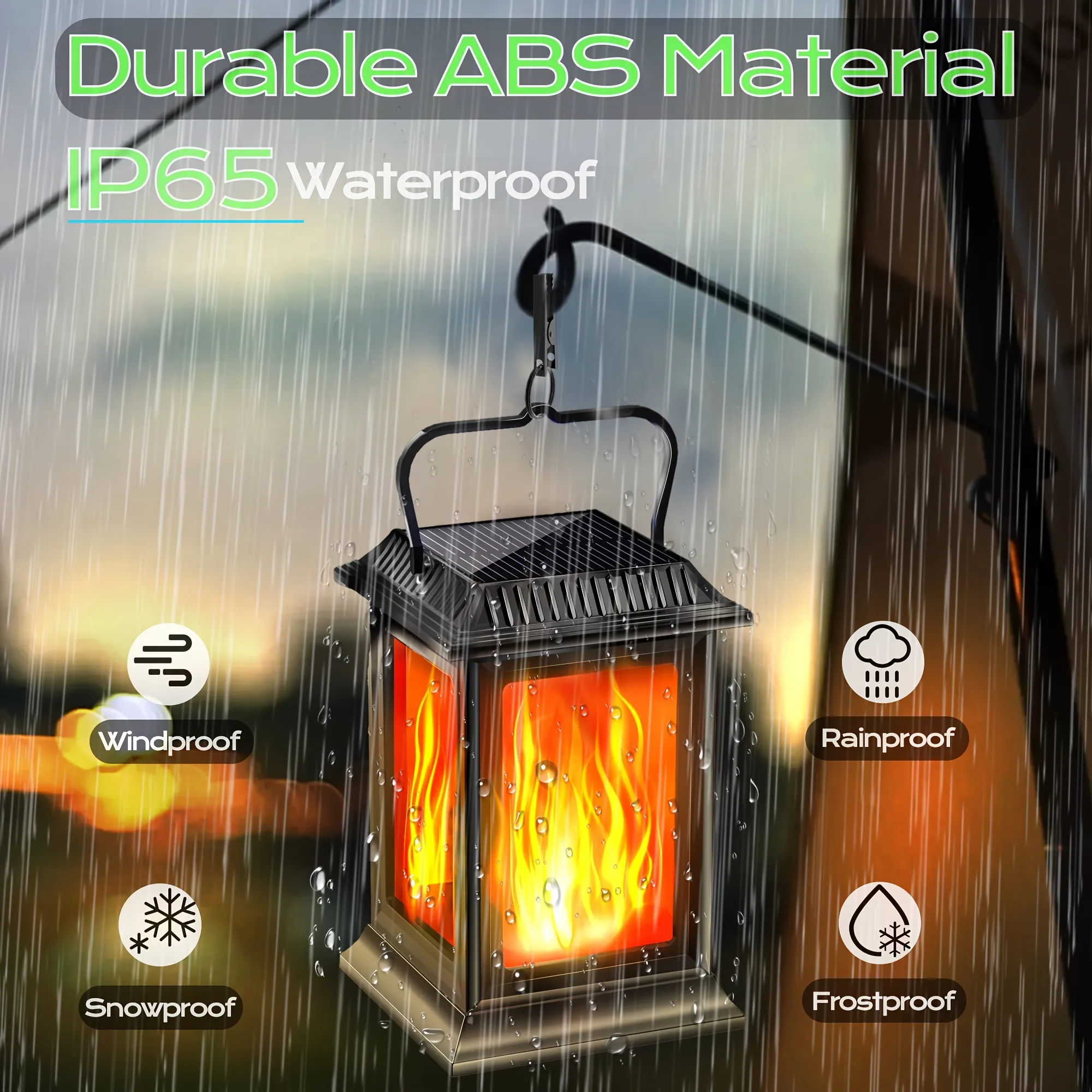 Square Hollowed-out Solar Palace Lantern