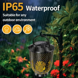 Peafowl Hollowed-out Solar Projection Lantern