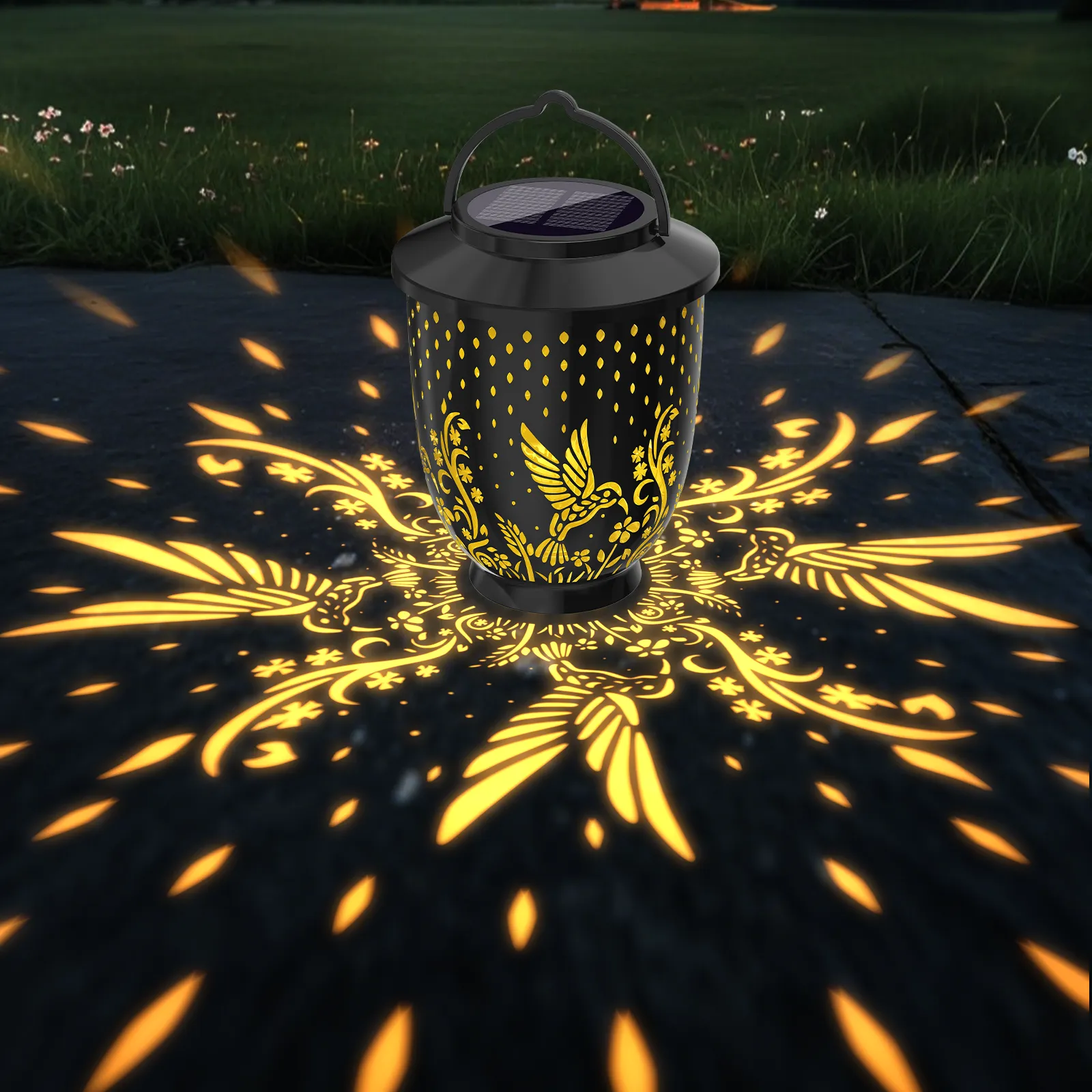 Bird Hollowed-out Solar Projection Lantern