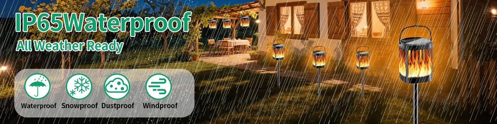Vertical Strip Hanging & Stake Torch Light–Ground Mount