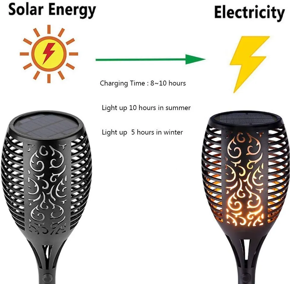 Flickering flame solar garden light - waterproof and decorative