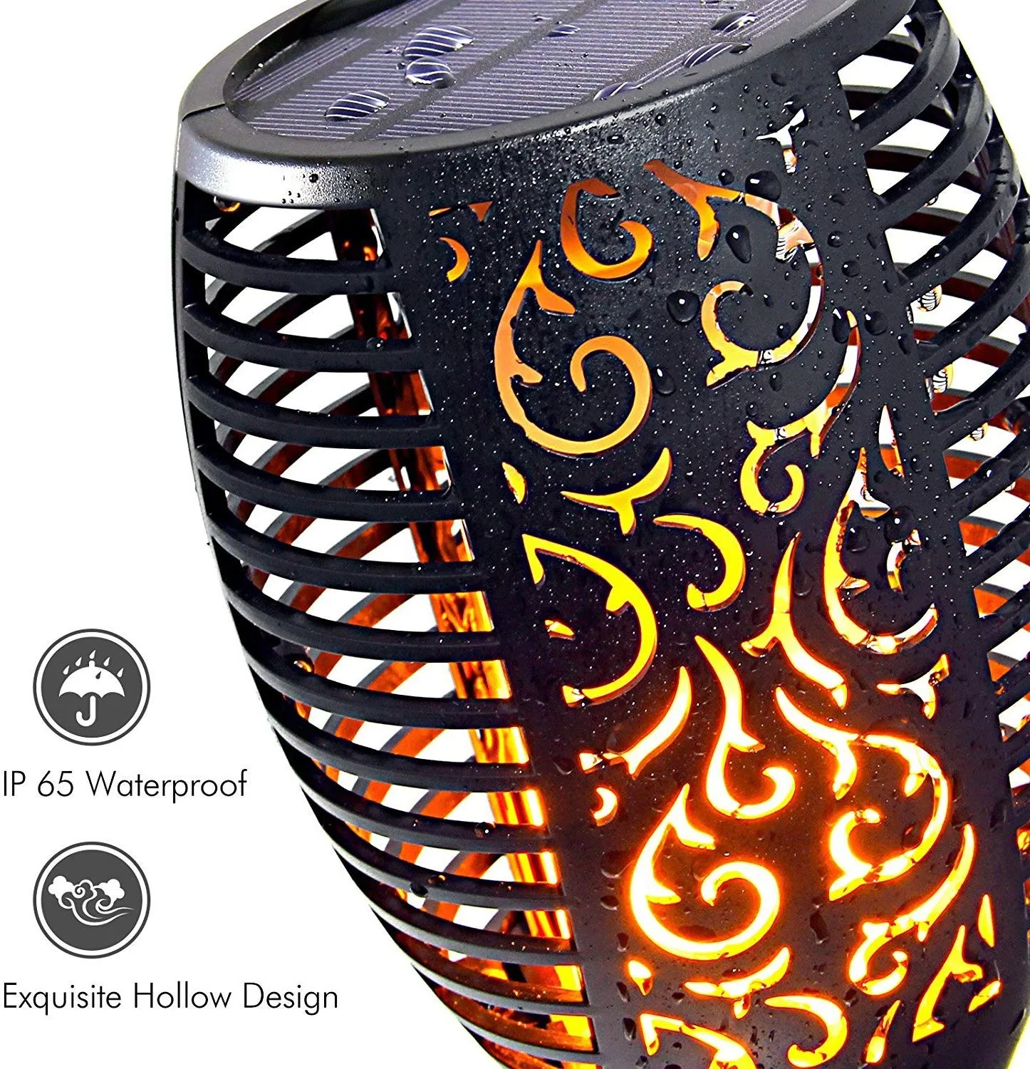 Flickering flame solar garden light - waterproof and decorative