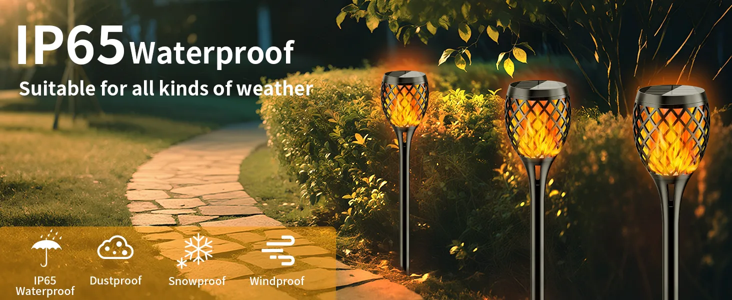 Diamond solar flame torch light for garden or pathway decoration