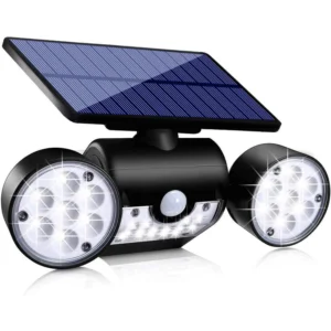 Modern outdoor solar wall lamp with motion sensor and waterproof design