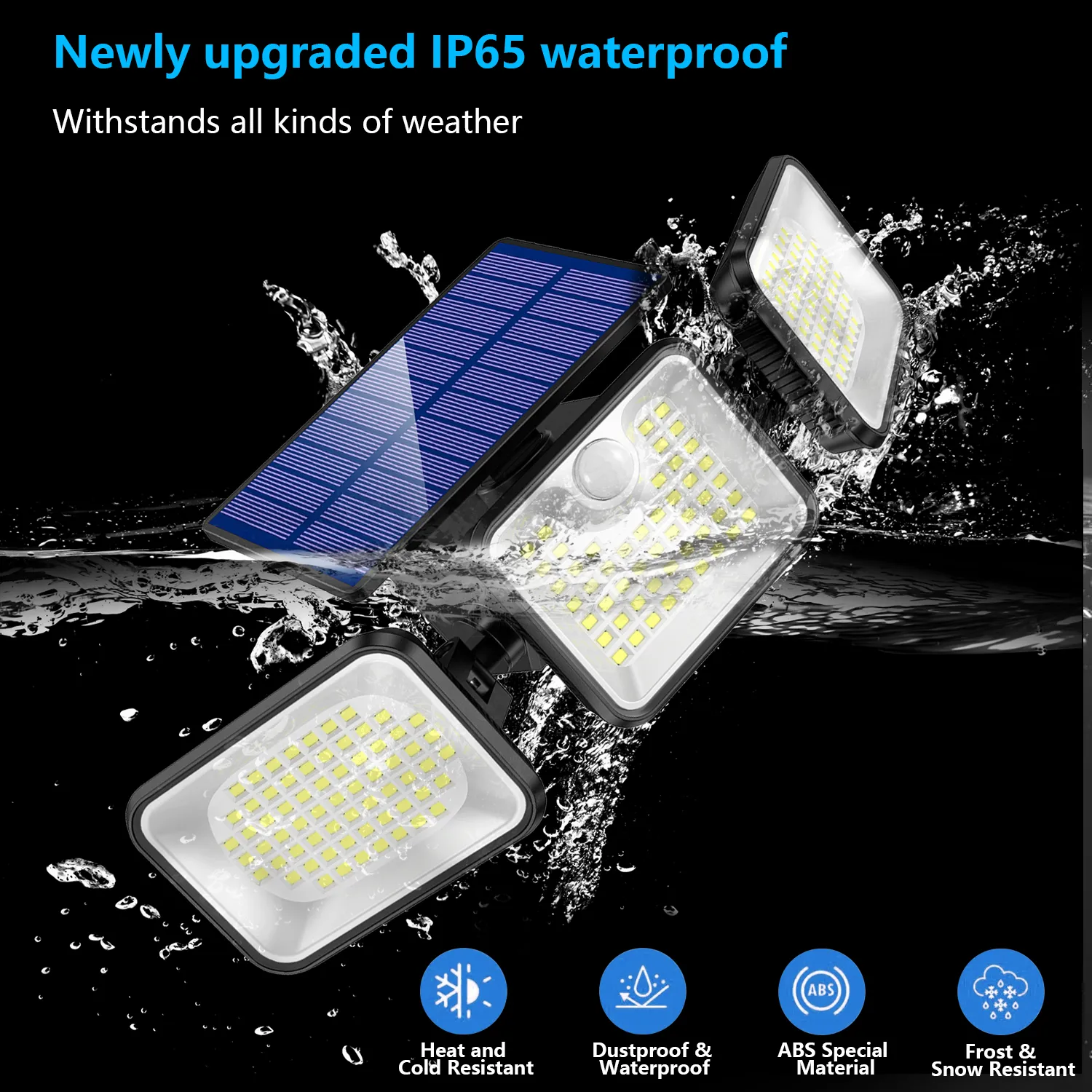 Wall lamp solar light mounted on outdoor brick wall, waterproof with LED and motion sensor