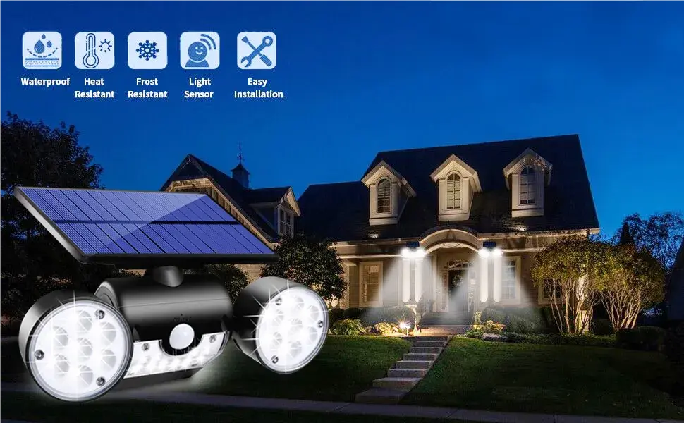 Modern Outdoor Wall Lighting – Motion Sensor, Waterproof LED Modern outdoor wall lighting installed on a garden wall