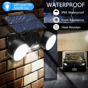 IP65 waterproof solar wall light operating during rain