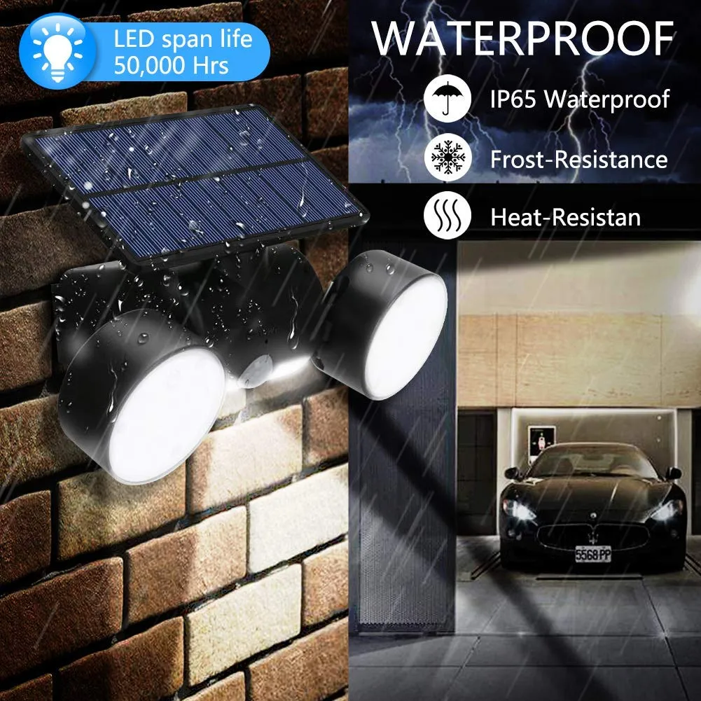 IP65 waterproof solar wall light operating during rain