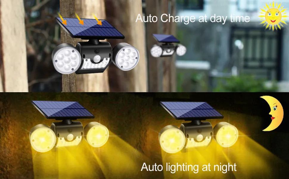 Modern Outdoor Wall Lighting – Motion Sensor, Waterproof LED Modern outdoor wall lighting installed on a garden wall