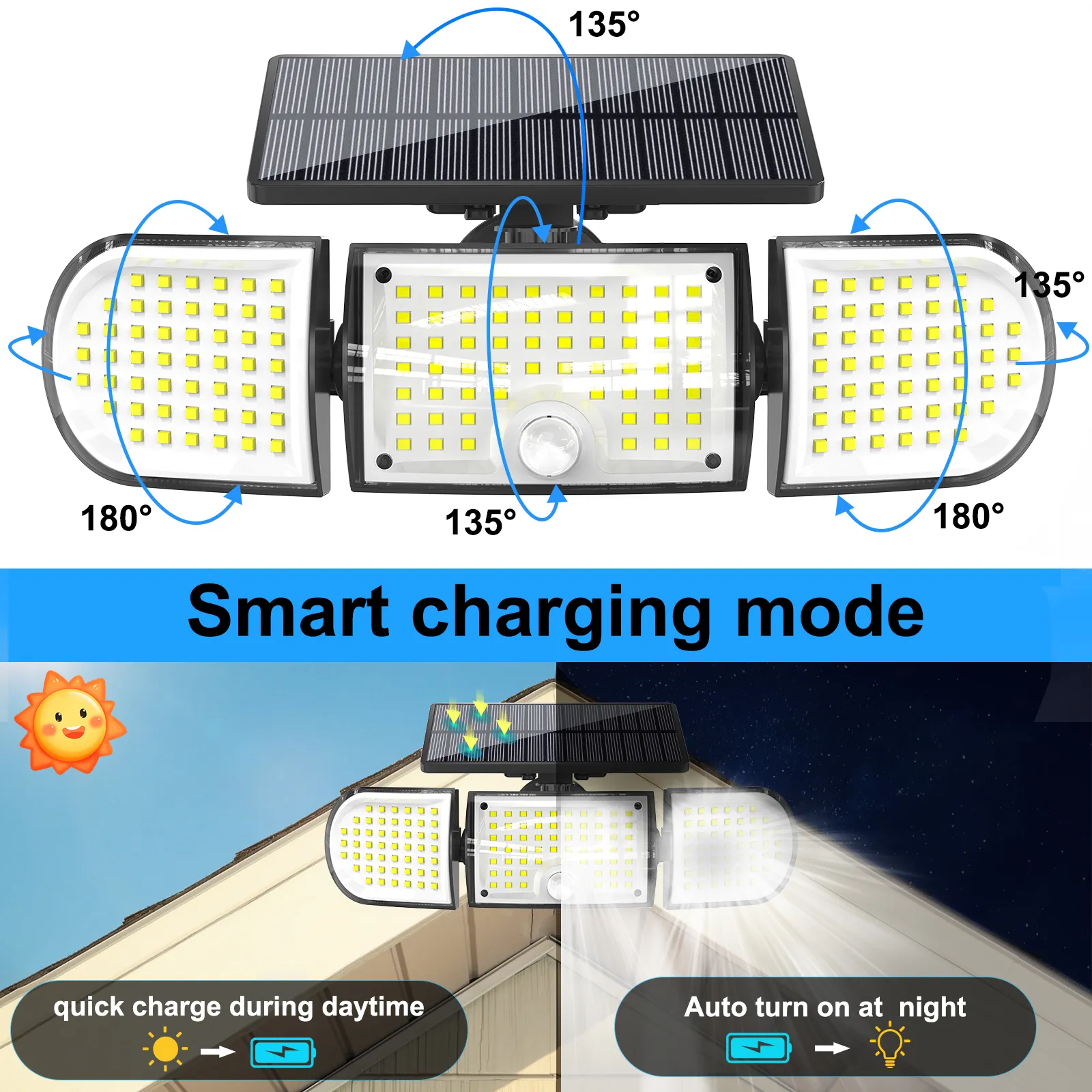 User installing solar wall lamp on wooden fence