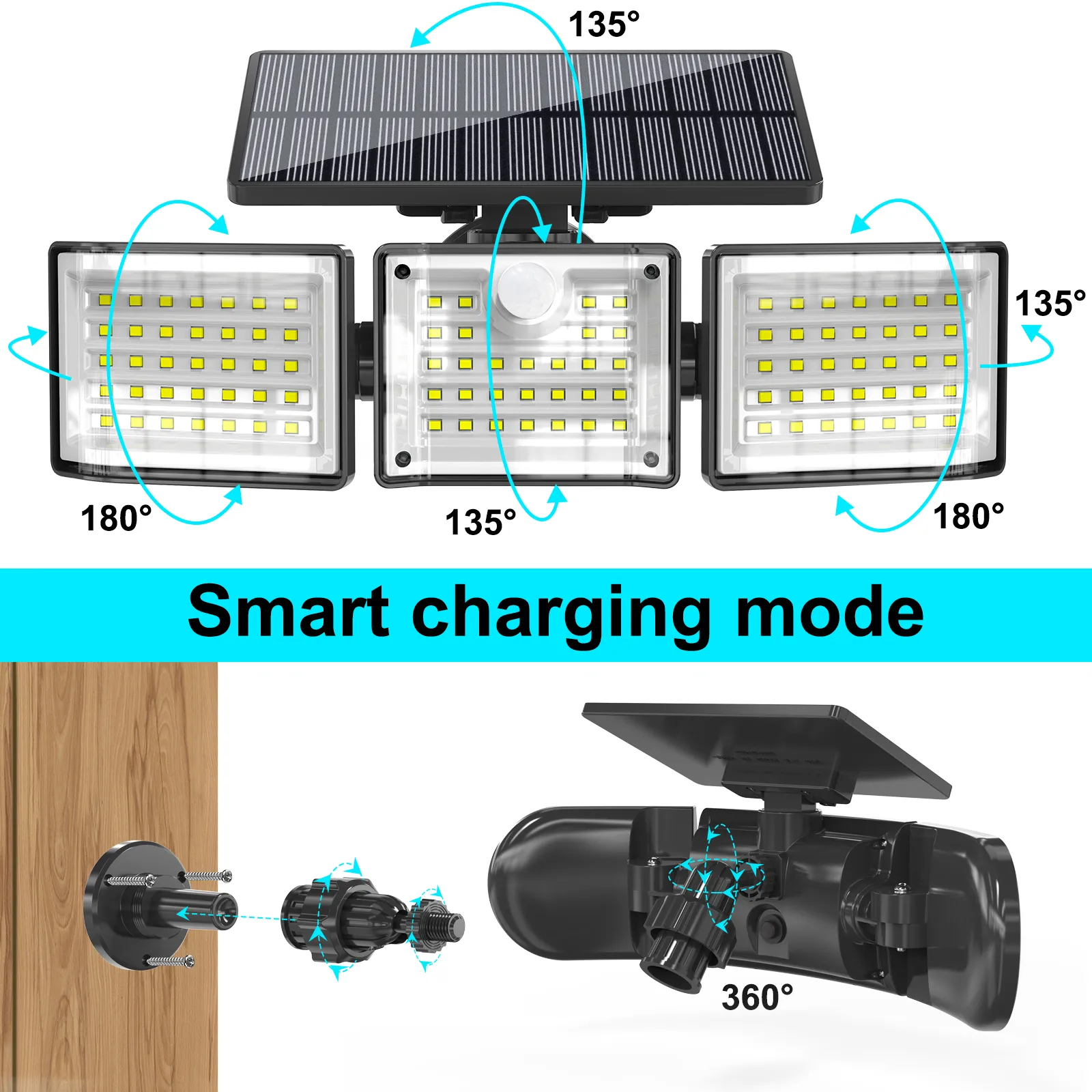 Person installing wireless solar wall light with screwdriver