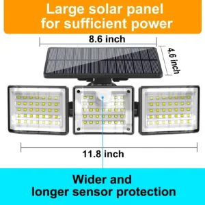 Solar outdoor wall light turning on when detecting motion