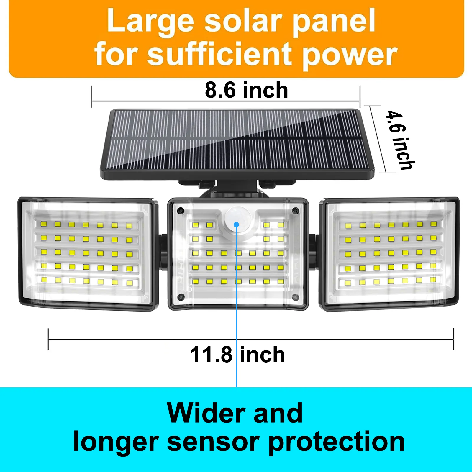 Solar outdoor wall light turning on when detecting motion