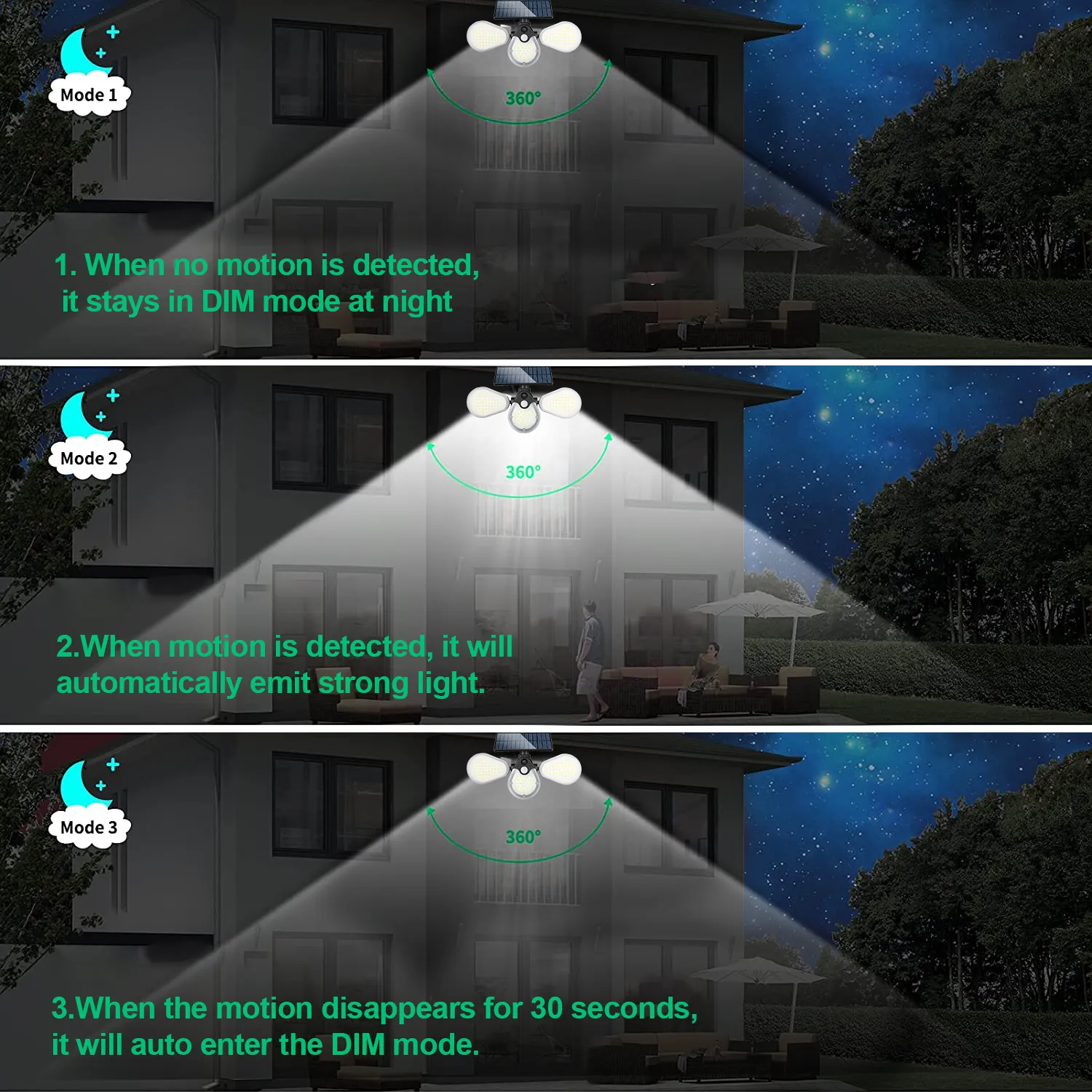 Outdoor wall lighting fixture mounted on garden fence, solar-powered with LED glow at night