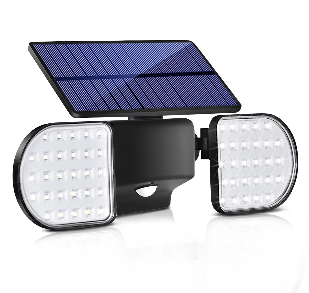 Modern solar wall light mounted on outdoor brick wall