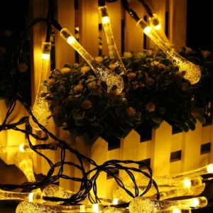 commercial solar string lights with water drop design