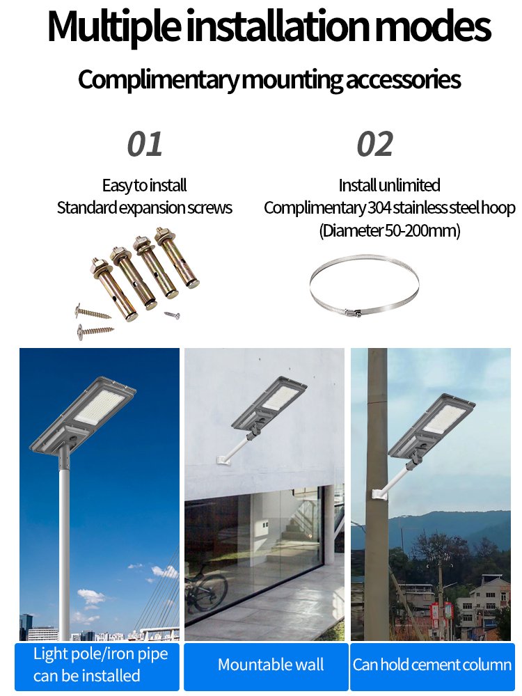 Outdoor solar street light with motion sensor