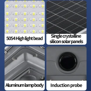Simple to install street lamps with aluminum lamp body, single srystallline silicon solar panels.