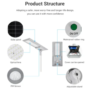 The structure of solar street lamps adopts a safer, more worry-free and long-life design