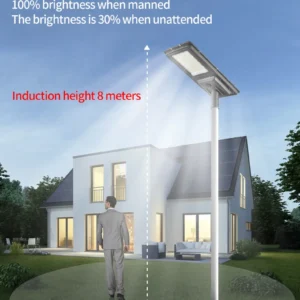 Smart street lamps with motion sensors, induction height 8m, sensing width 15m