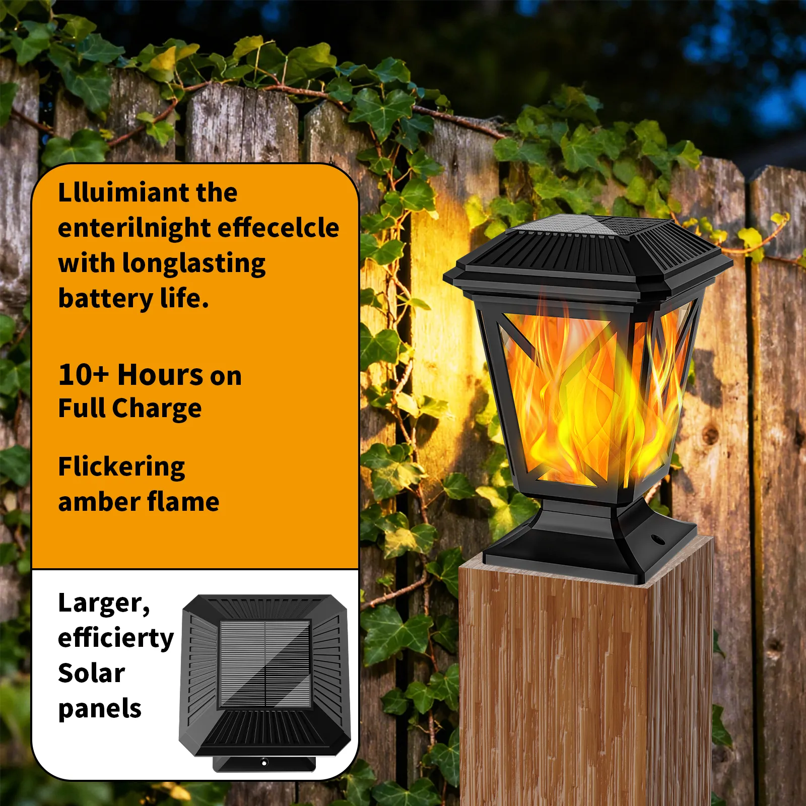 Solar Column Head Lamp – Perfect for Couryards & Landscaping - Image 5