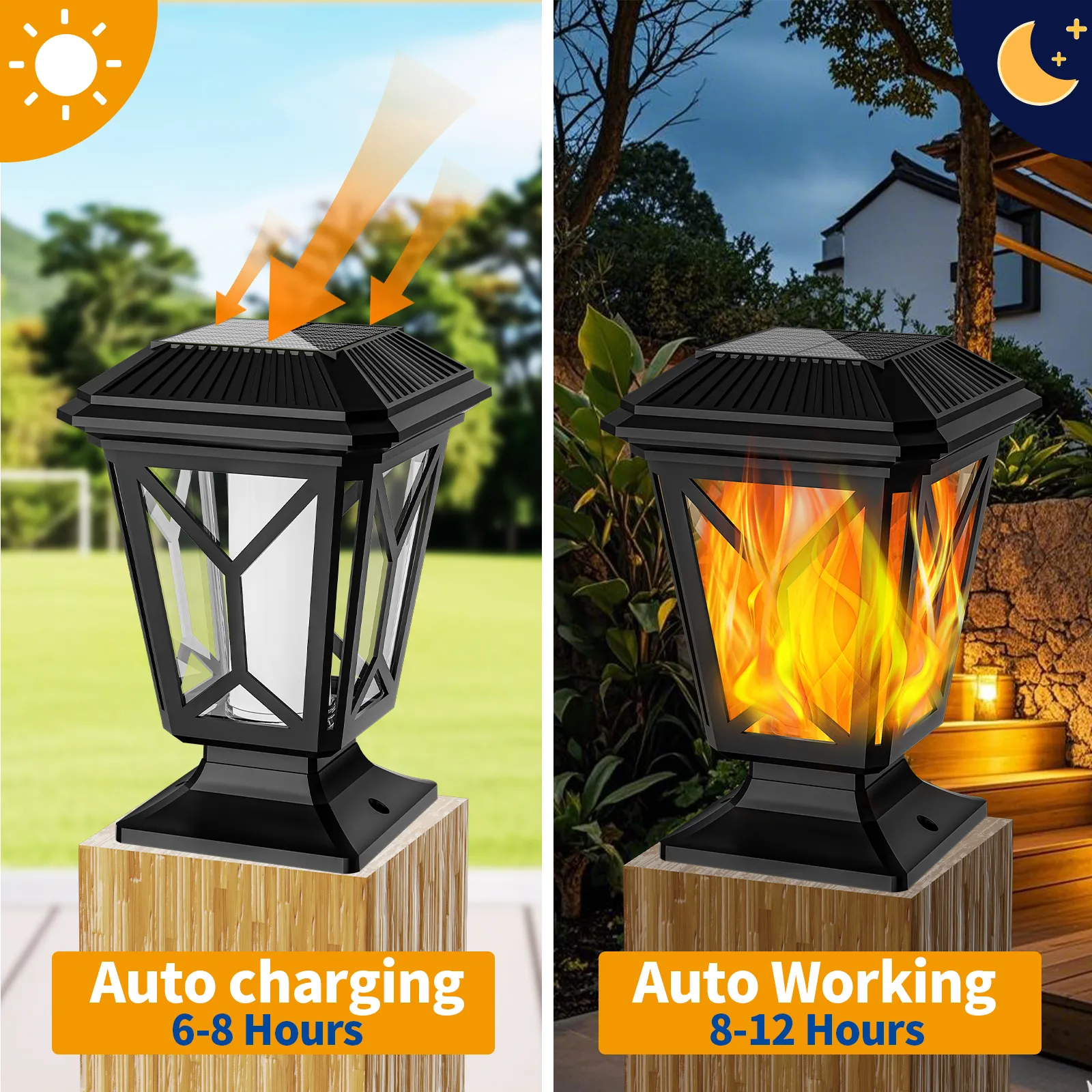 Solar Column Head Lamp – Perfect for Couryards & Landscaping - Image 6
