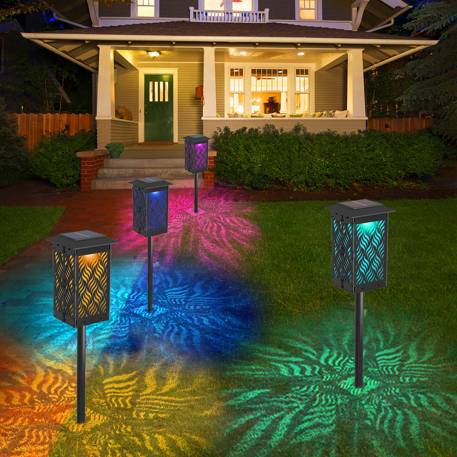 Solar decorative folding lamp for outdoor use such as gaeden sandy beach and camping.