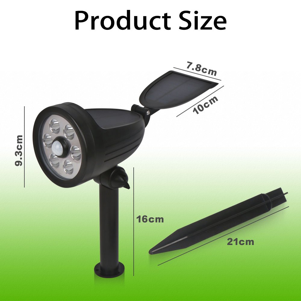 Product dimensions of 6 LED solar flip-top ground plug lights