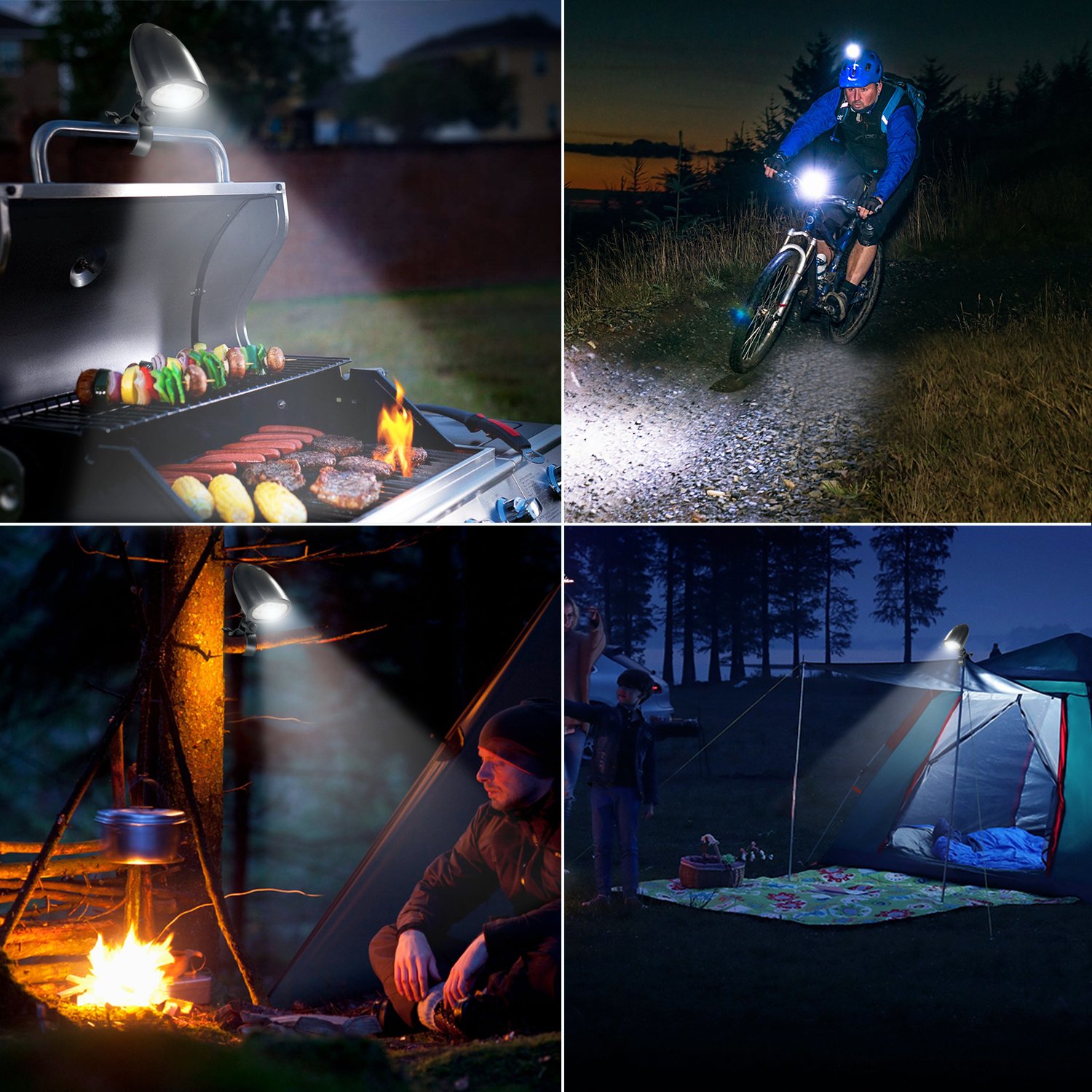 Application scenarios of battery-powered barbecue lights, such as camping, night ride