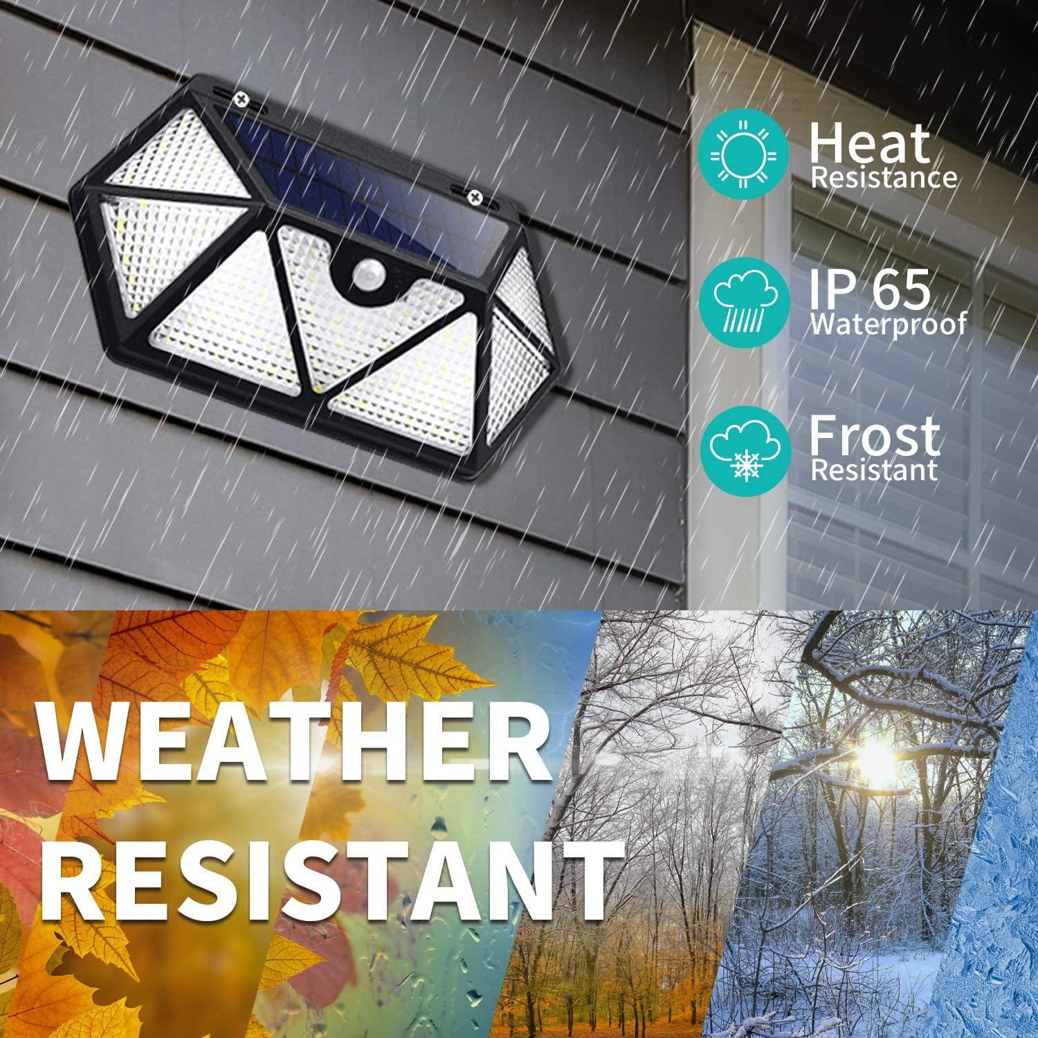 The weather resistance of the induction wall lamp: IP65 grade waterproof, cold-resistant and heat-resistant