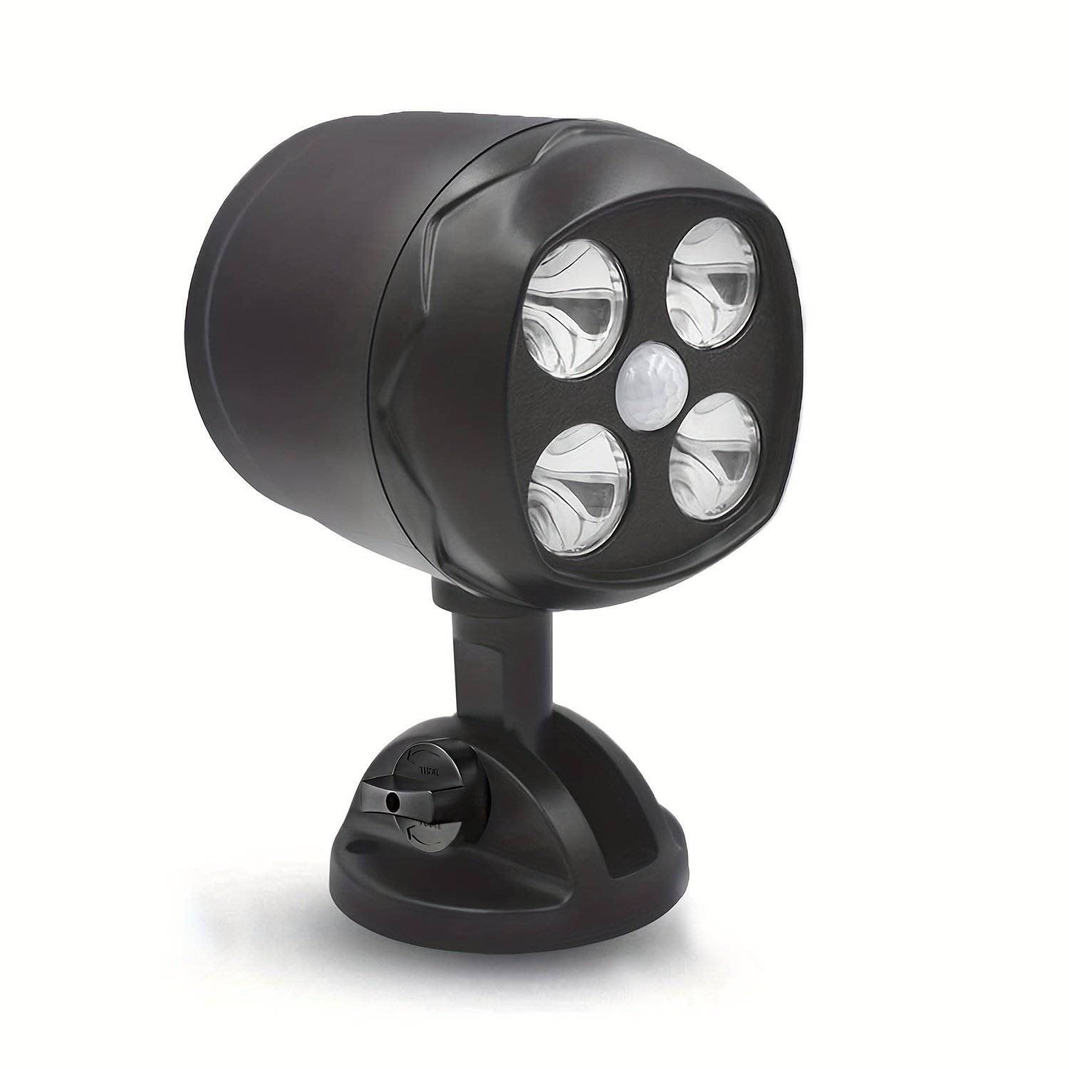 Battery-powered 4-LED sensor floodlight with high brightness