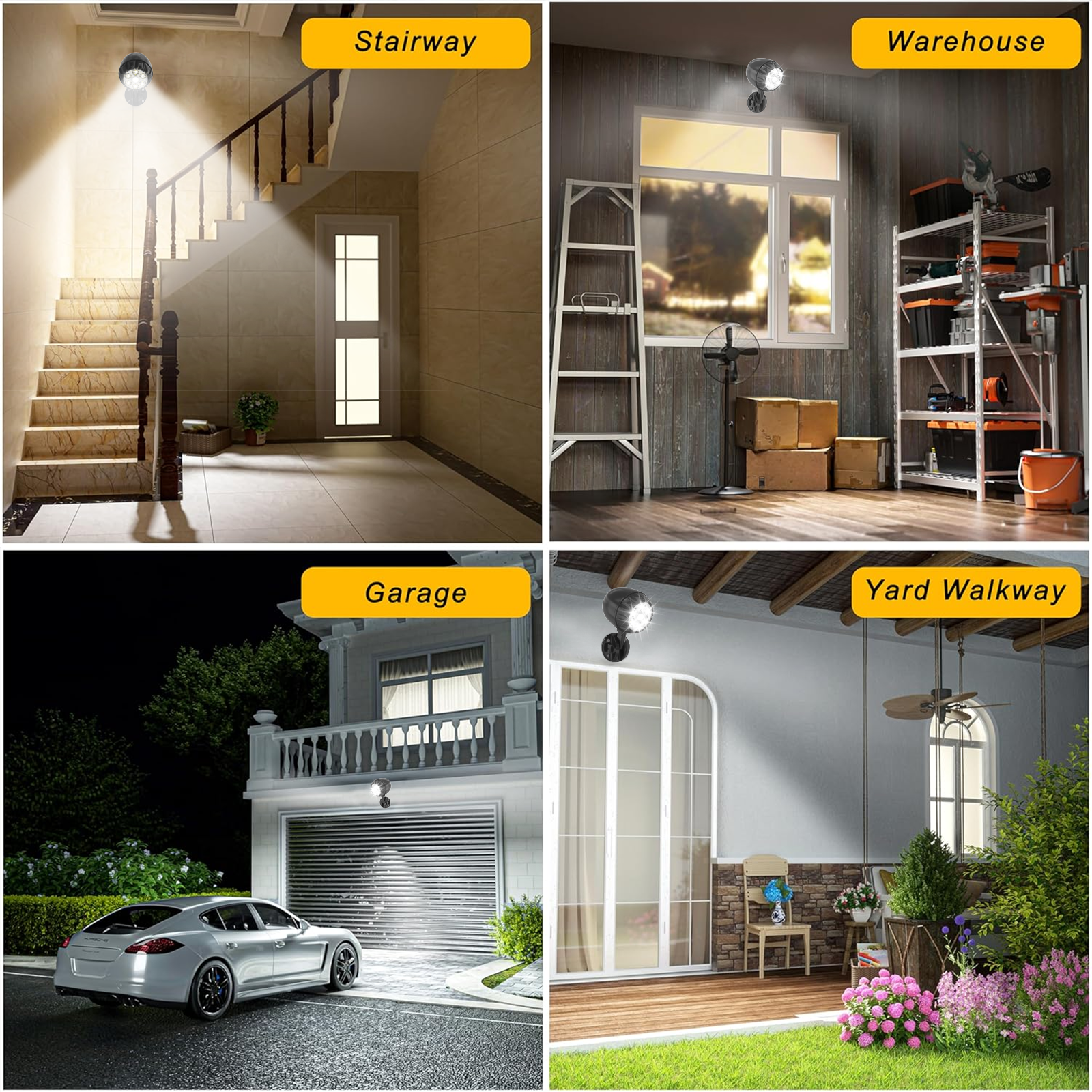 The wide application scenarios of battery-powered sensor spotlights: staircases, storage rooms, and garages