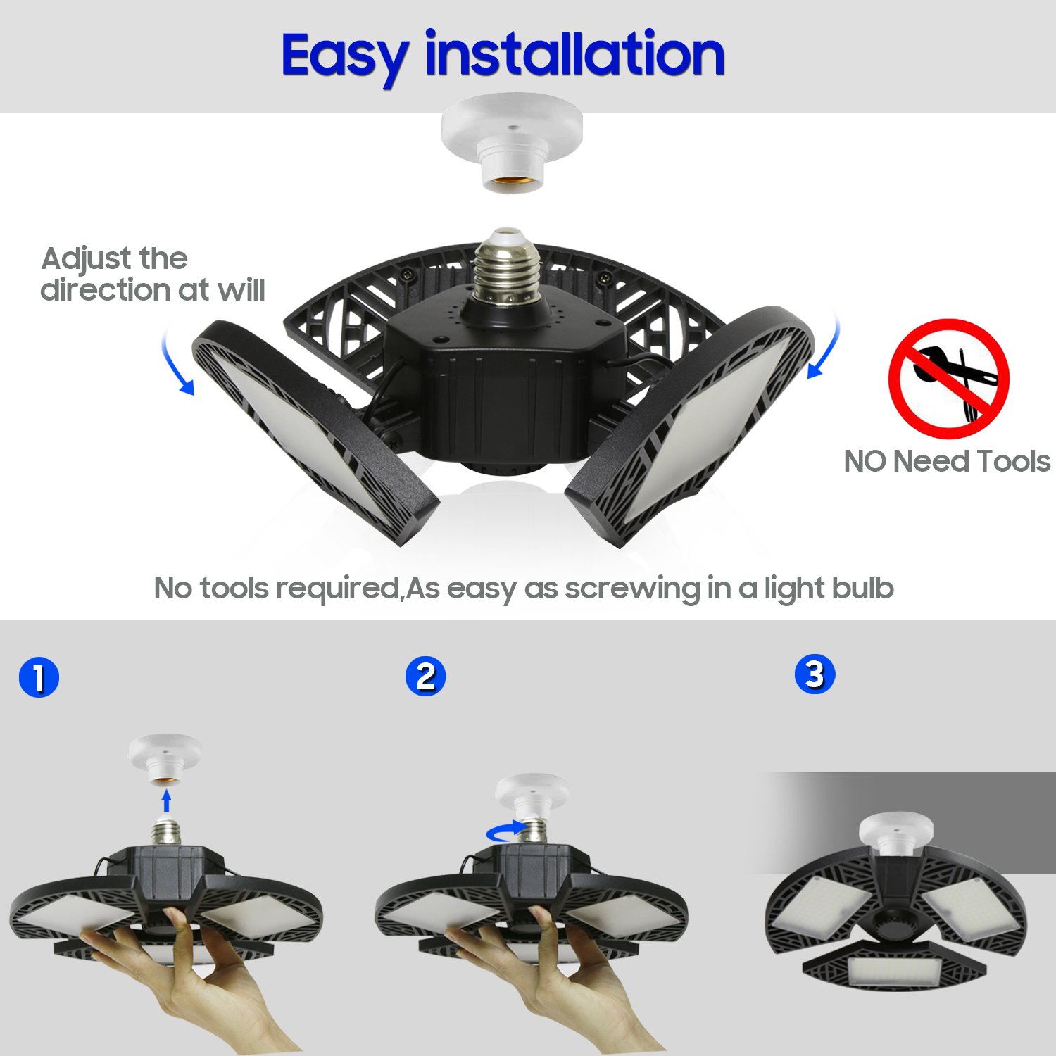 Ultra-Bright LED Garage Floodlight with Standard E26 Base - Image 7