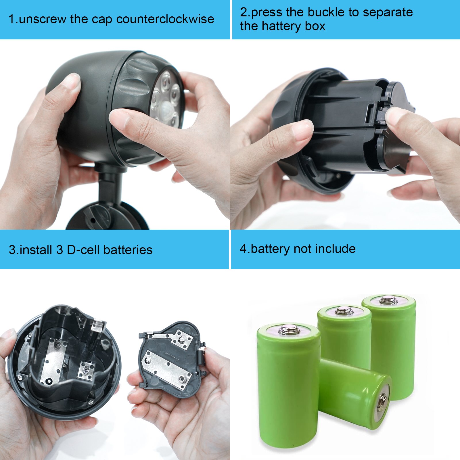 PIR Motion Sensor 6-LED Battery Flood Light - Image 7