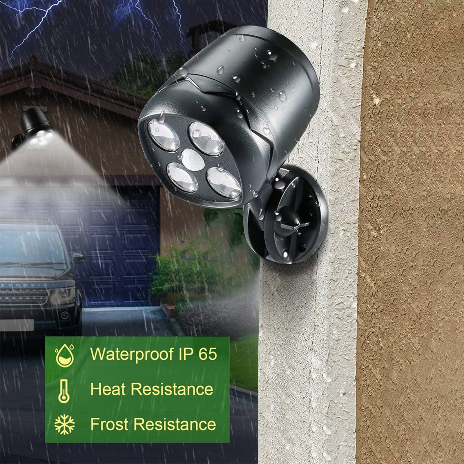Battery-Powered LED Floodlight with Motion Sensor - Image 2
