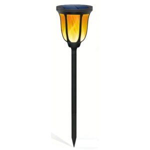 Solar decorative torch flame lamp with light sensor control