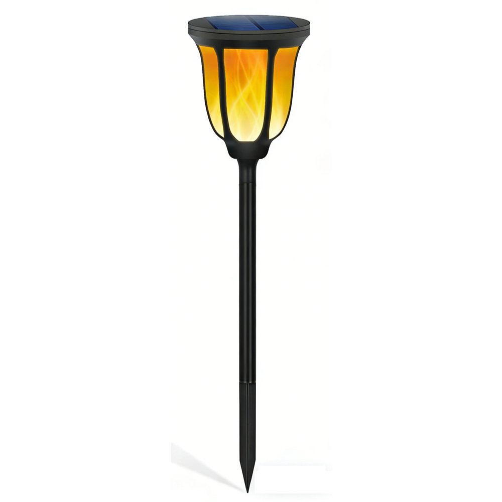 Solar decorative torch flame lamp with light sensor control