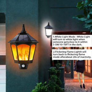 Sun-powered flame wall lamp with two modes