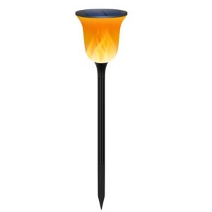 Solar-powered decorative flame torch lights - waterproof with dusk to dawn sensor