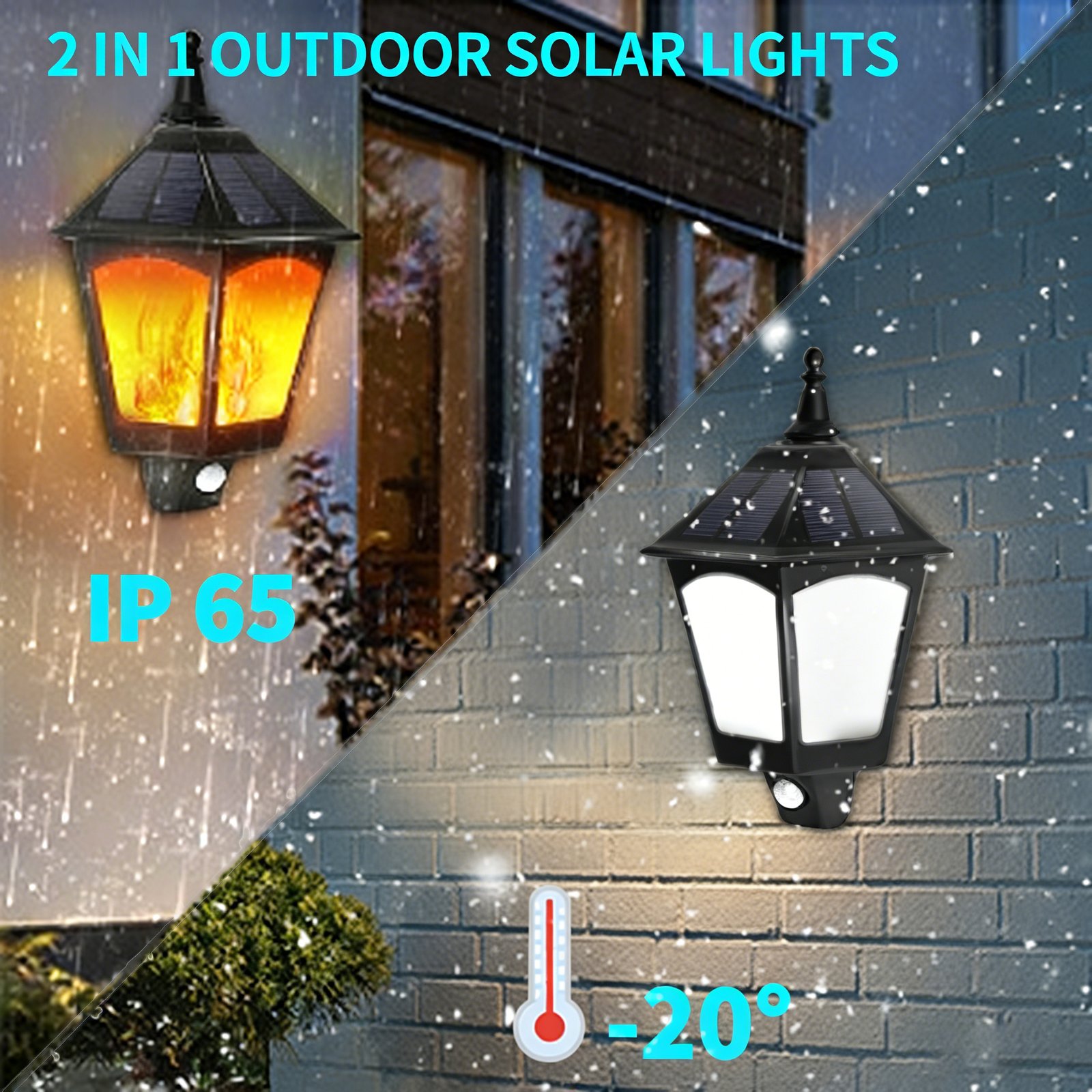 Outdoor Solar Wall Light with Realistic Flame Effect - Image 4